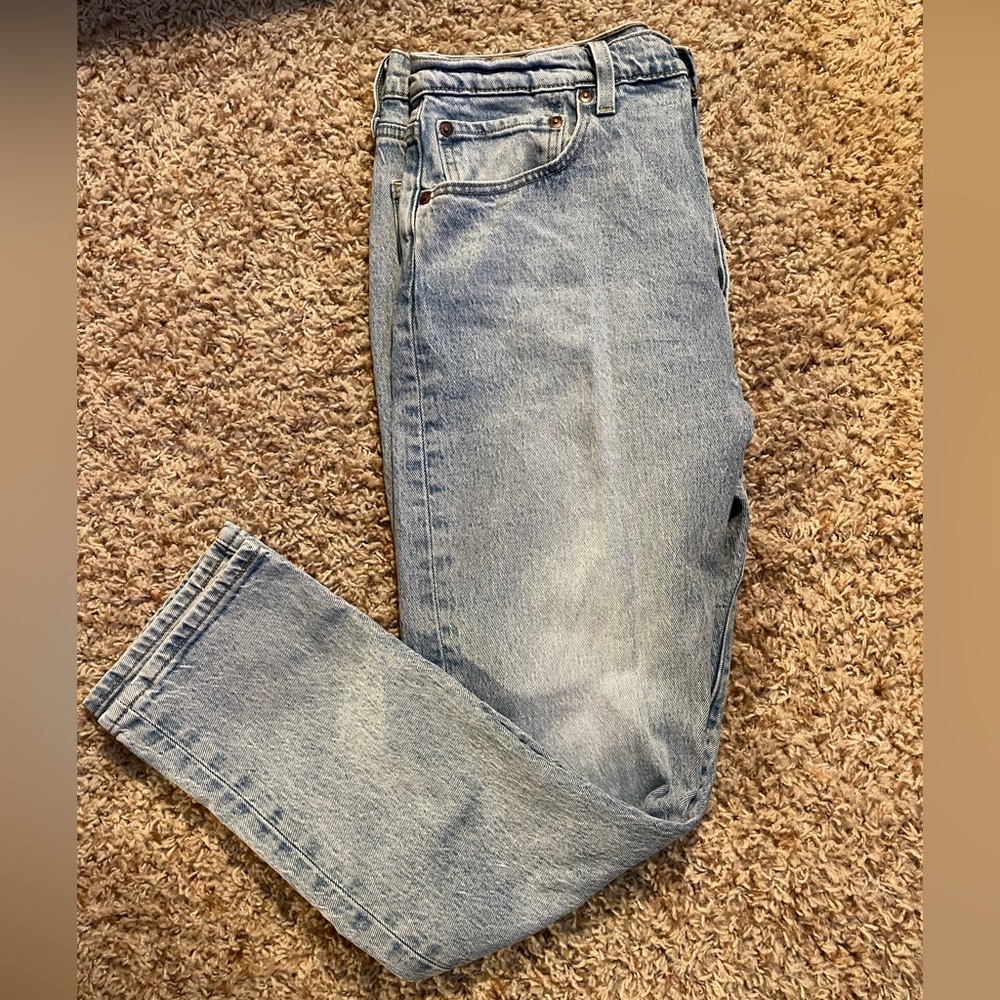 Levis Premium Big E Womens 501 Skinny Jeans SZ 32 x 28 Crop 29502 0117 Light